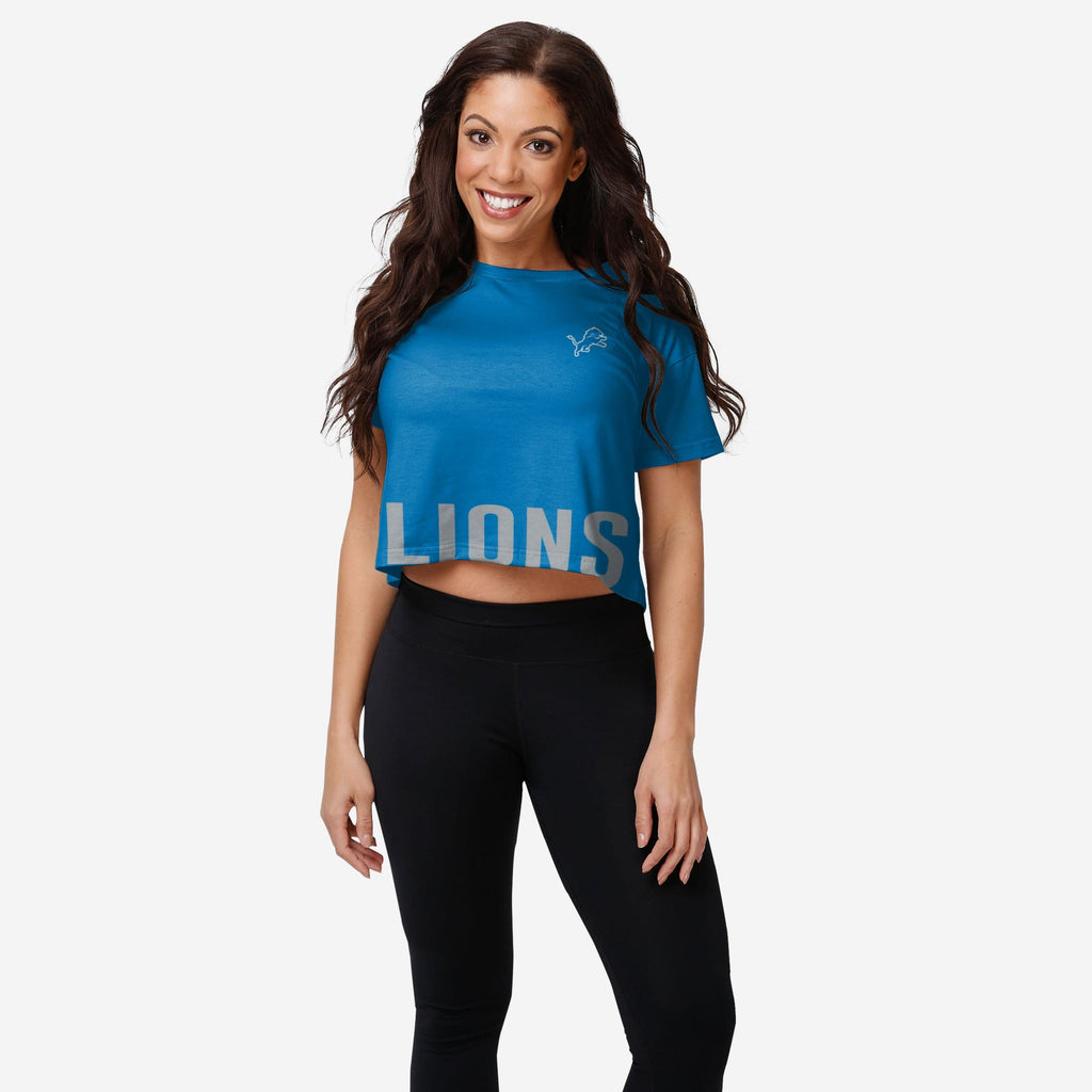 Detroit Lions Womens Bottom Line Crop Top FOCO S - FOCO.com