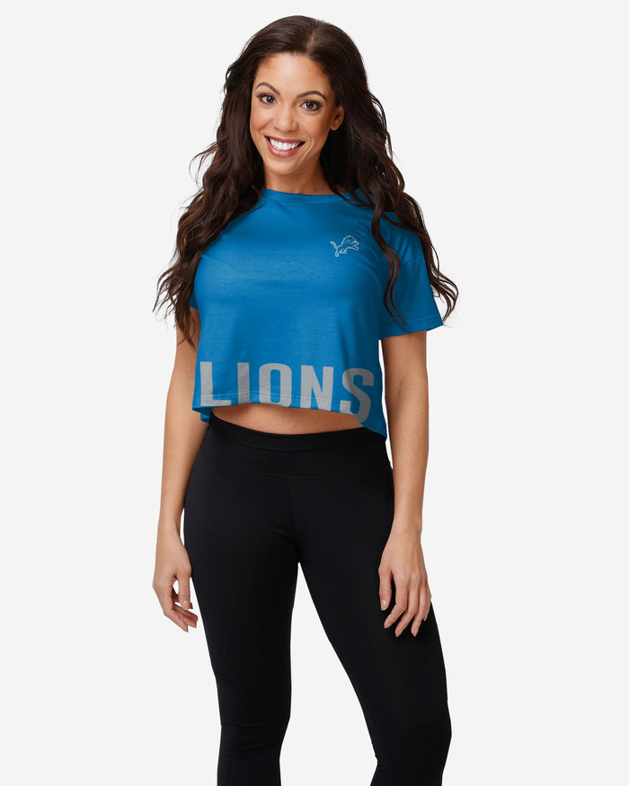 Detroit Lions Womens Bottom Line Crop Top FOCO S - FOCO.com