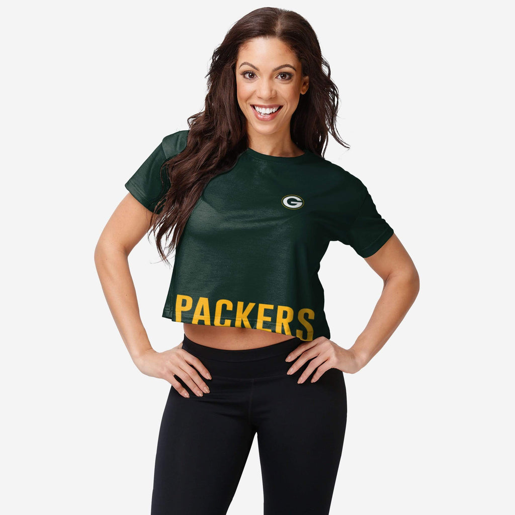 Green Bay Packers Womens Bottom Line Crop Top FOCO S - FOCO.com