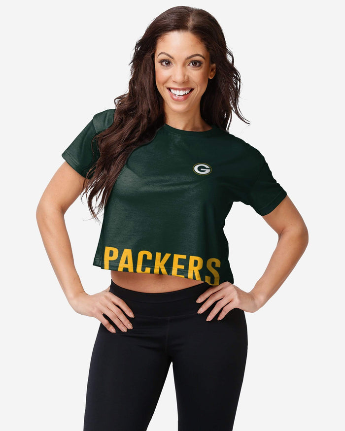 Green Bay Packers Womens Bottom Line Crop Top FOCO S - FOCO.com