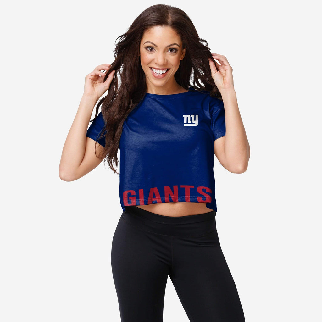 New York Giants Womens Bottom Line Crop Top FOCO S - FOCO.com