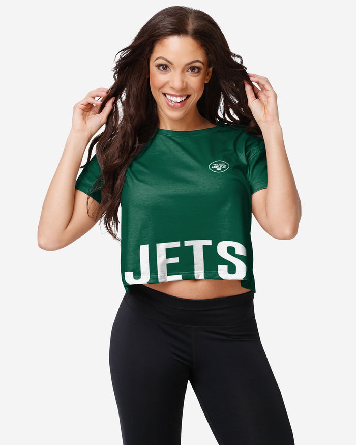 New York Jets Womens Bottom Line Crop Top FOCO S - FOCO.com