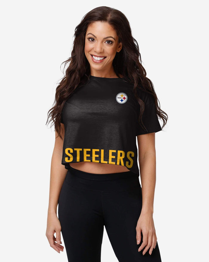 Pittsburgh Steelers Womens Bottom Line Crop Top FOCO S - FOCO.com