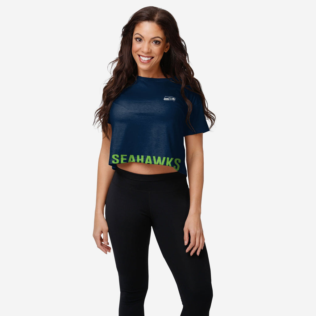 Seattle Seahawks Womens Bottom Line Crop Top FOCO S - FOCO.com