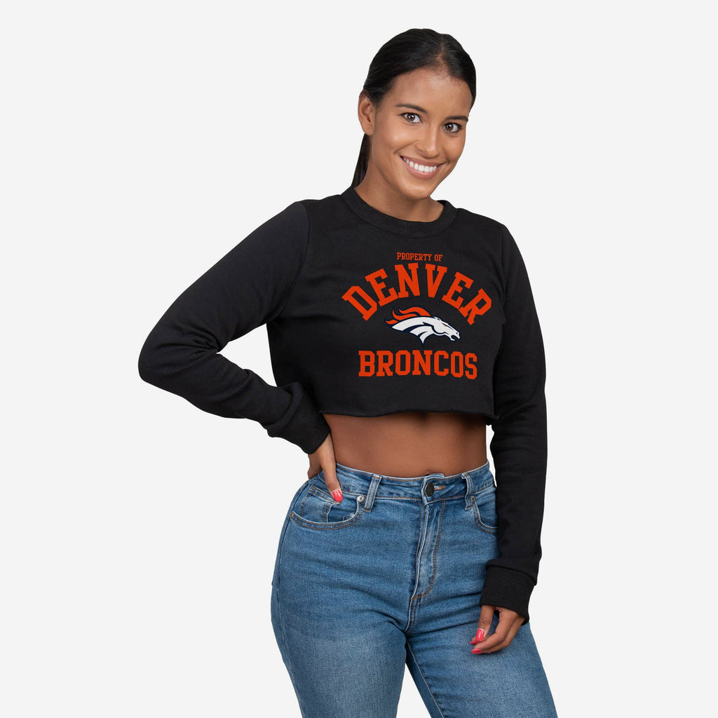 Denver Broncos Womens Cropped Team Crewneck FOCO S - FOCO.com