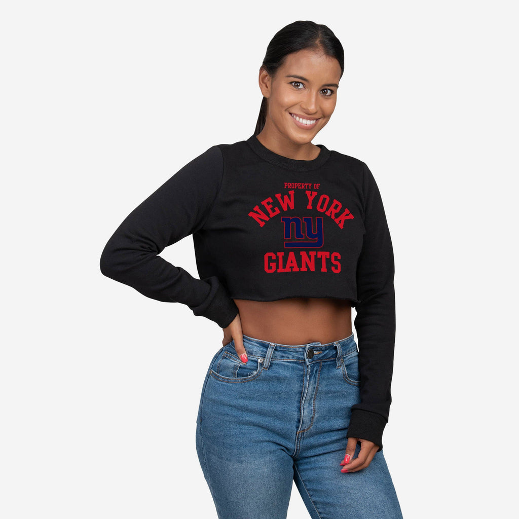 New York Giants Womens Cropped Team Crewneck FOCO S - FOCO.com