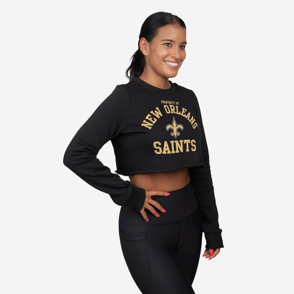 New Orleans Saints Womens Cropped Team Crewneck FOCO S - FOCO.com