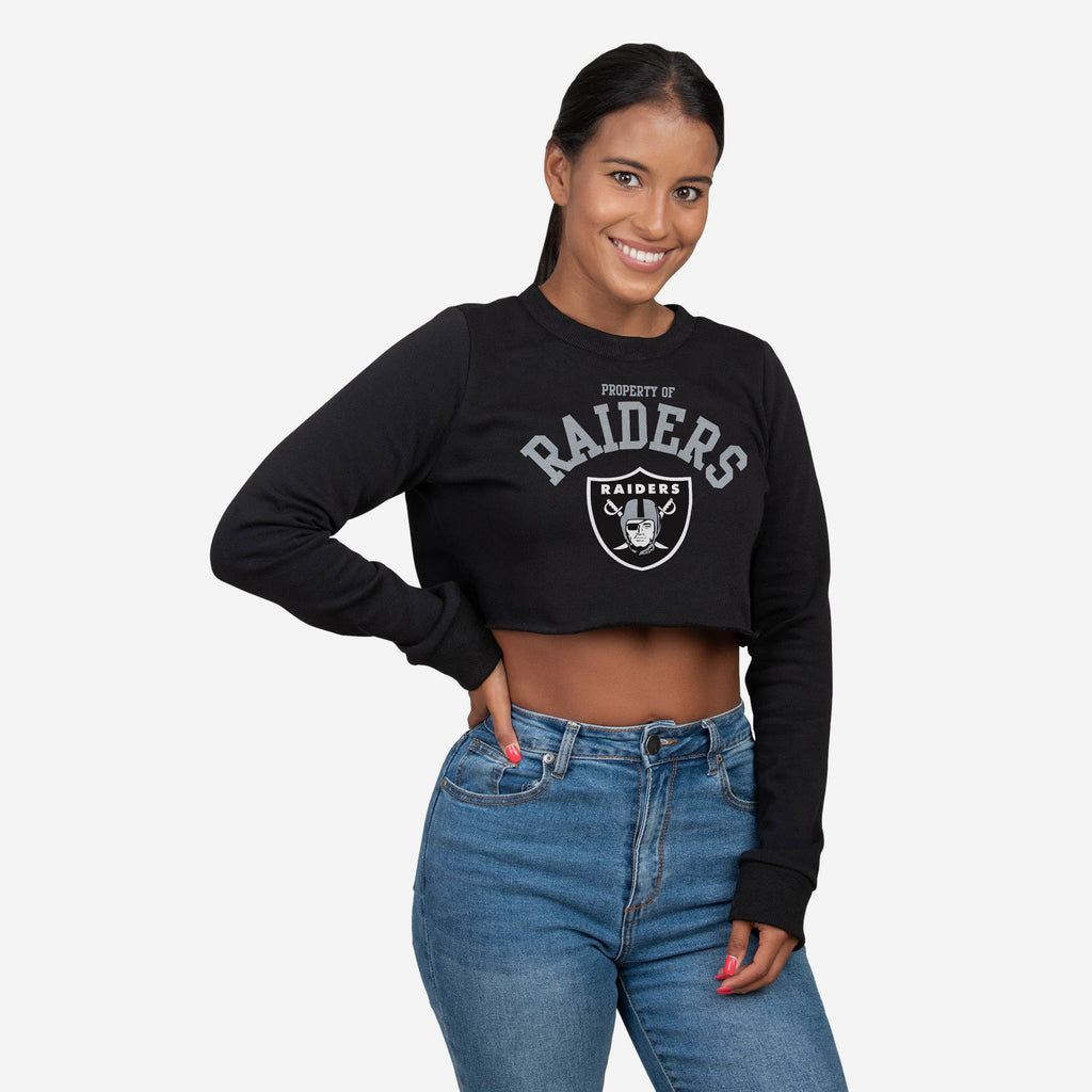 Las Vegas Raiders Womens Cropped Team Crewneck FOCO S - FOCO.com