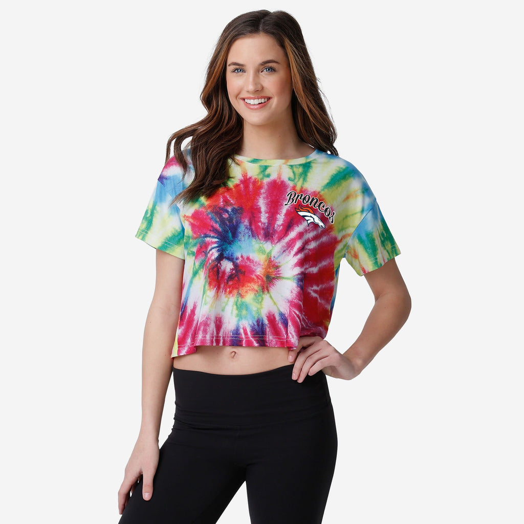 Denver Broncos Womens Pastel Tie-Dye Crop Top FOCO S - FOCO.com