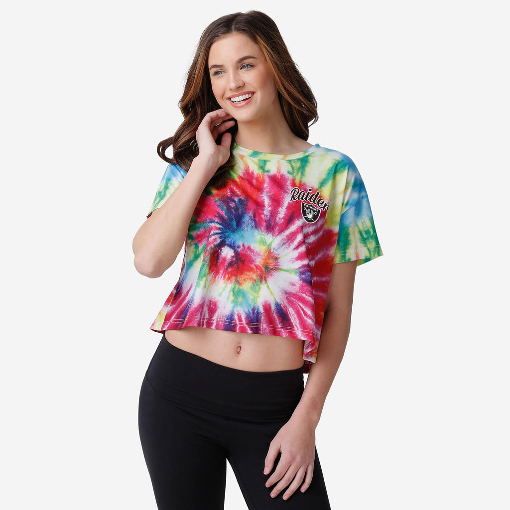 Las Vegas Raiders Womens Pastel Tie-Dye Crop Top FOCO S - FOCO.com