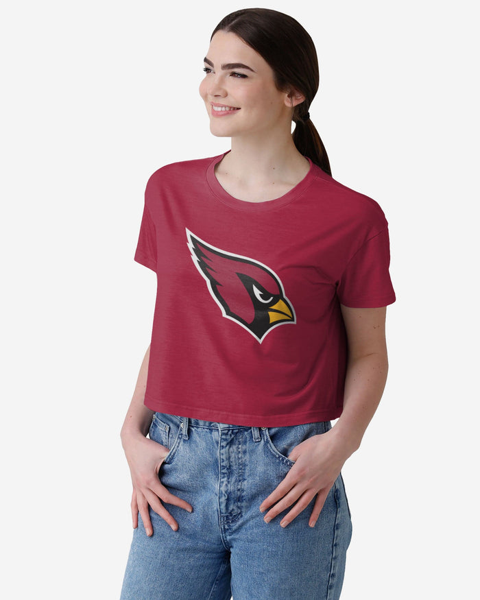 Arizona Cardinals Womens Solid Big Logo Crop Top FOCO S - FOCO.com