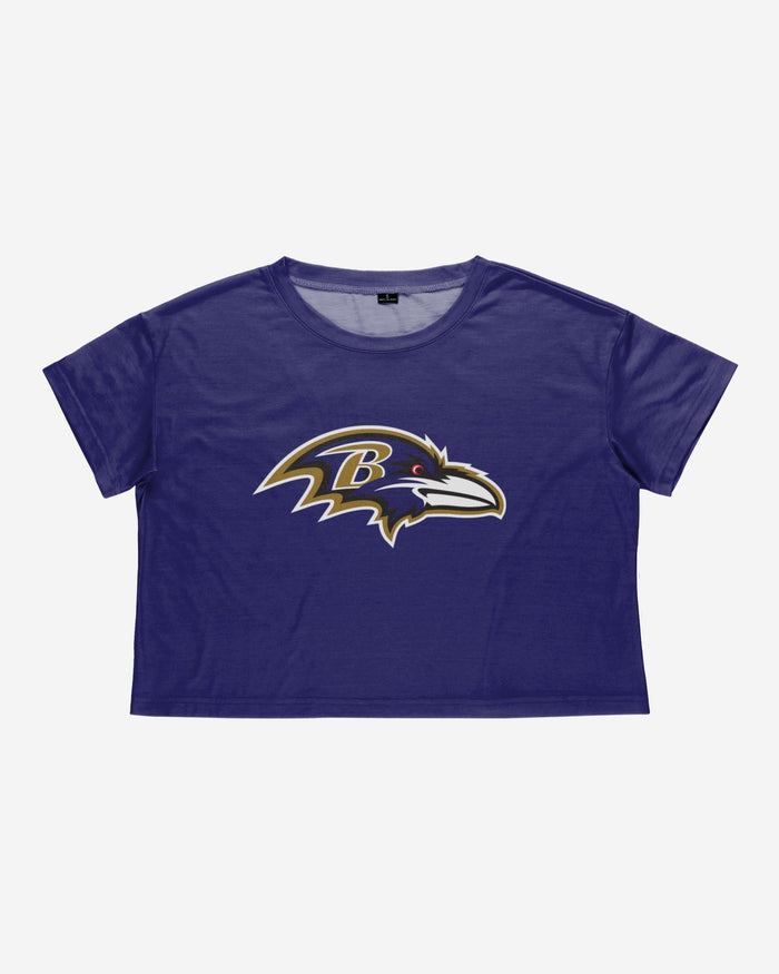 Baltimore Ravens Womens Solid Big Logo Crop Top FOCO - FOCO.com