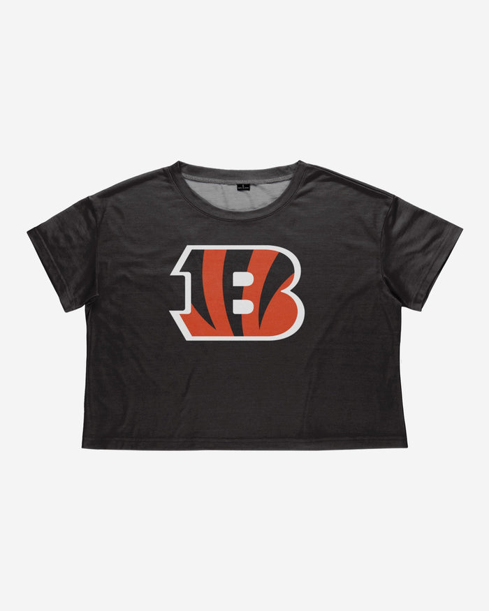 Cincinnati Bengals Womens Solid Big Logo Crop Top FOCO - FOCO.com