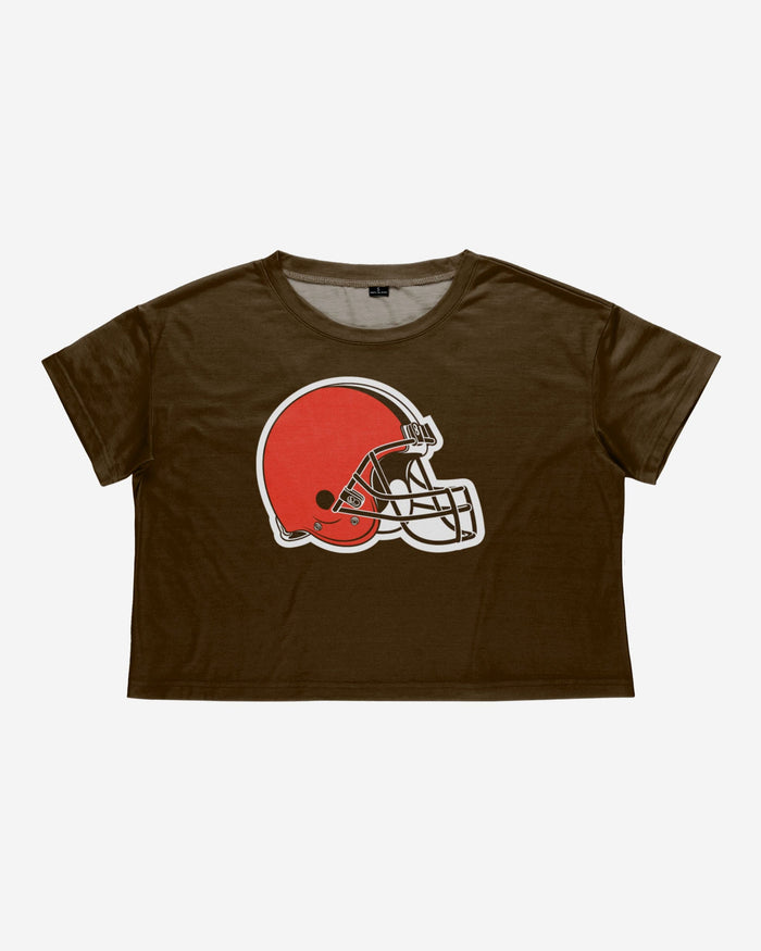 Cleveland Browns Womens Solid Big Logo Crop Top FOCO - FOCO.com