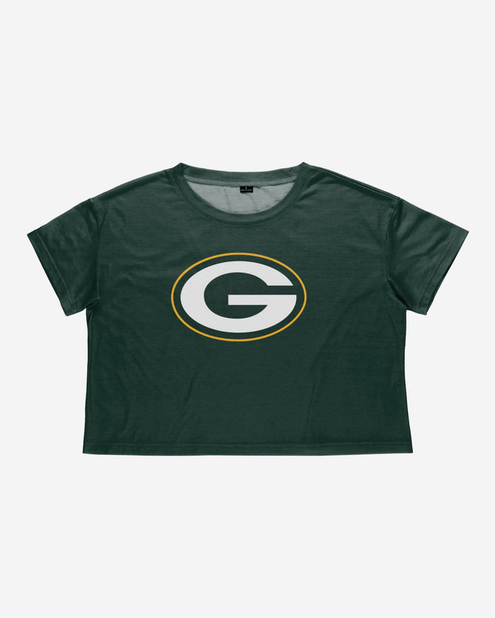 Green Bay Packers Womens Solid Big Logo Crop Top FOCO - FOCO.com