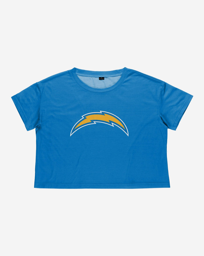 Los Angeles Chargers Womens Solid Big Logo Crop Top FOCO - FOCO.com