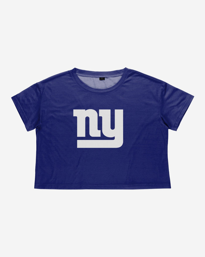 New York Giants Womens Solid Big Logo Crop Top FOCO - FOCO.com