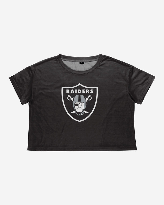 Las Vegas Raiders Womens Solid Big Logo Crop Top FOCO - FOCO.com