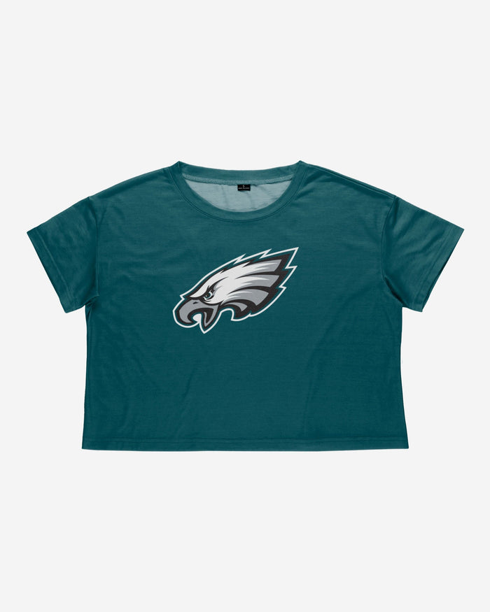 Philadelphia Eagles Womens Solid Big Logo Crop Top FOCO - FOCO.com