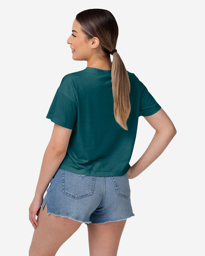 Philadelphia Eagles Womens Solid Big Logo Crop Top FOCO - FOCO.com