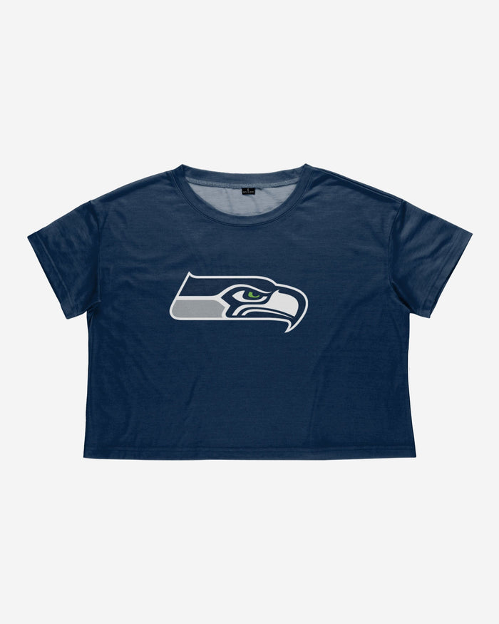 Seattle Seahawks Womens Solid Big Logo Crop Top FOCO - FOCO.com