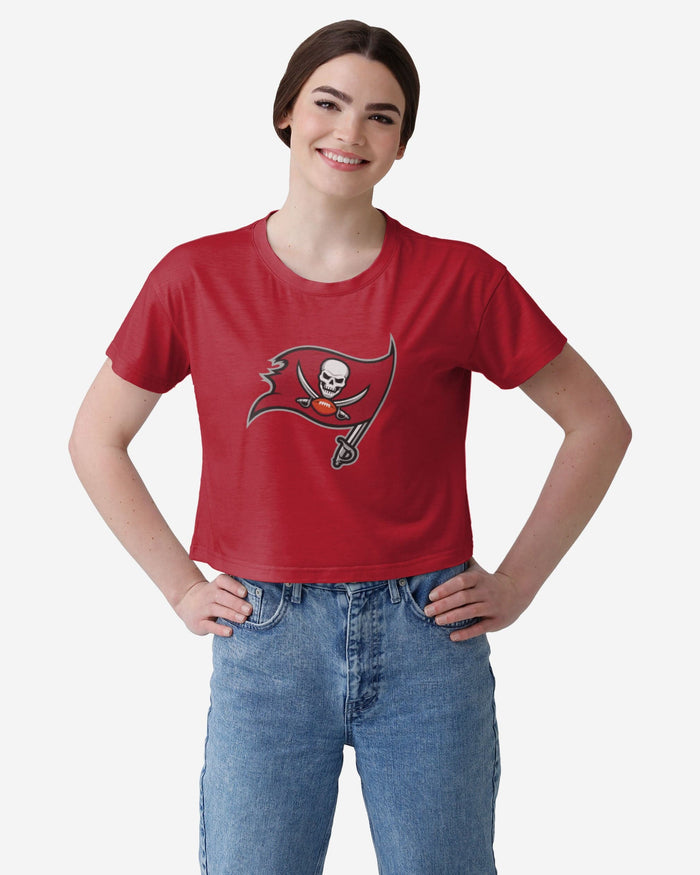 Tampa Bay Buccaneers Womens Solid Big Logo Crop Top FOCO S - FOCO.com