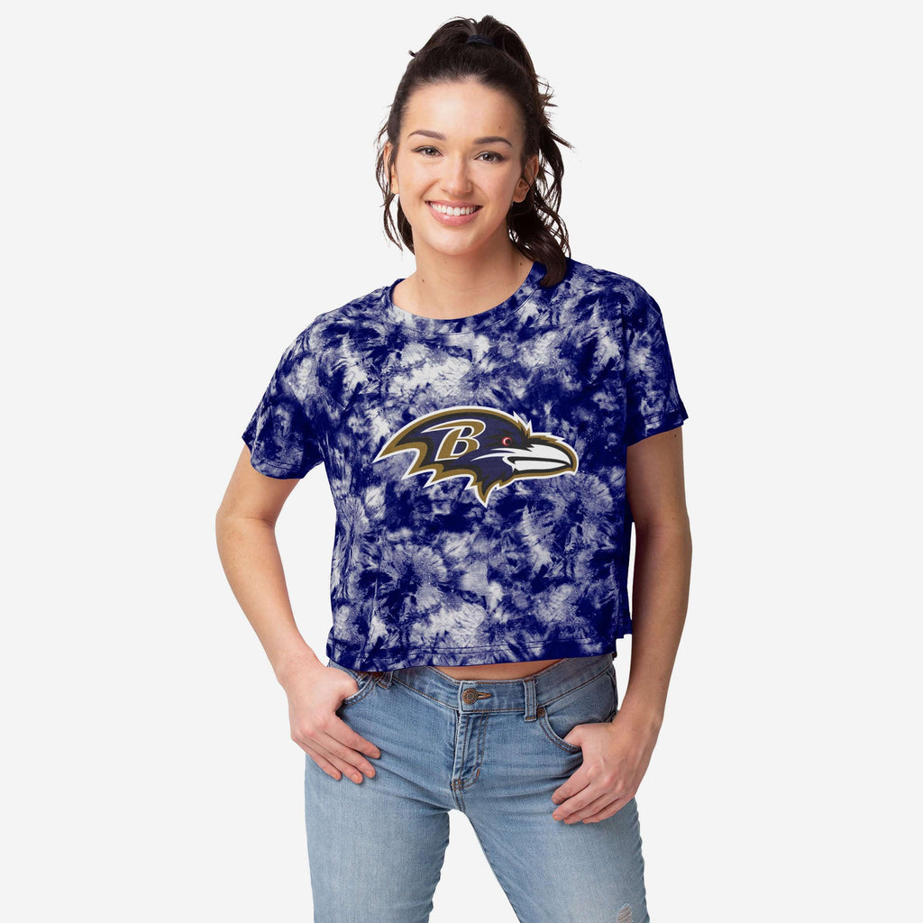 Baltimore Ravens Womens Tie-Dye Big Logo Crop Top FOCO S - FOCO.com