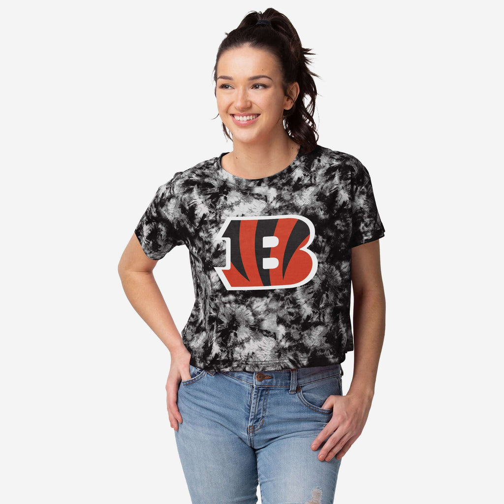 Cincinnati Bengals Womens Tie-Dye Big Logo Crop Top FOCO S - FOCO.com