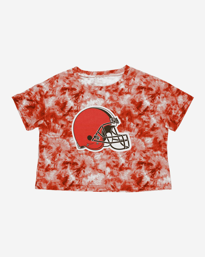 Cleveland Browns Womens Tie-Dye Big Logo Crop Top FOCO - FOCO.com