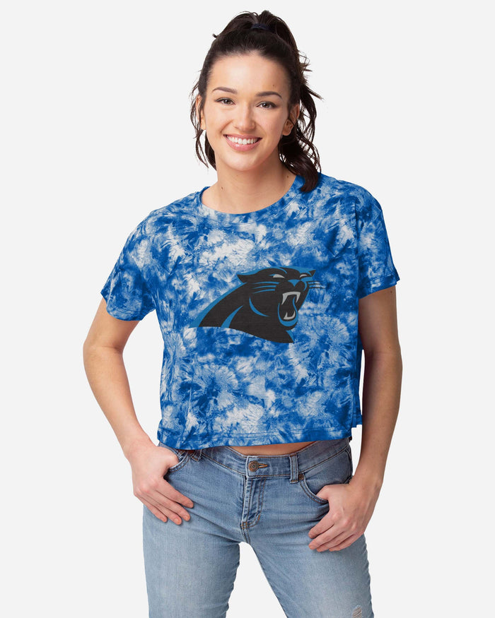 Carolina Panthers Womens Tie-Dye Big Logo Crop Top FOCO S - FOCO.com