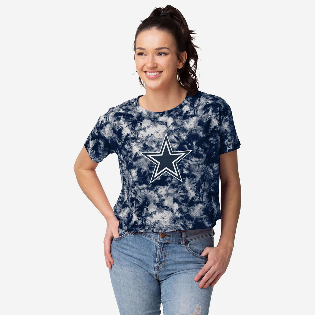 Dallas Cowboys Womens Tie-Dye Big Logo Crop Top FOCO S - FOCO.com