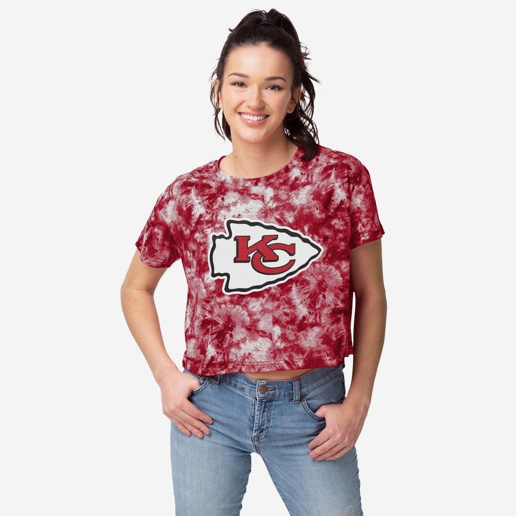 Kansas City Chiefs Womens Tie-Dye Big Logo Crop Top FOCO S - FOCO.com