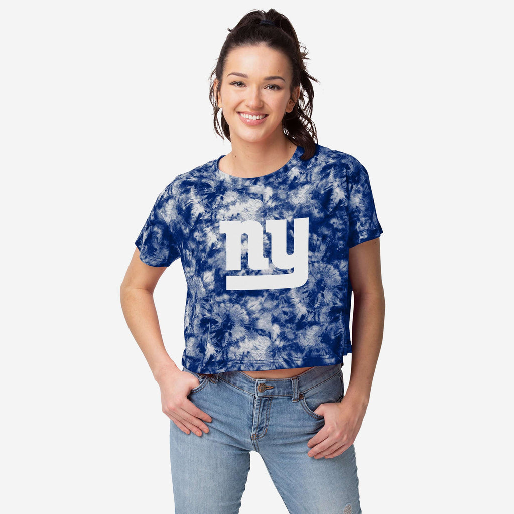 New York Giants Womens Tie-Dye Big Logo Crop Top FOCO S - FOCO.com