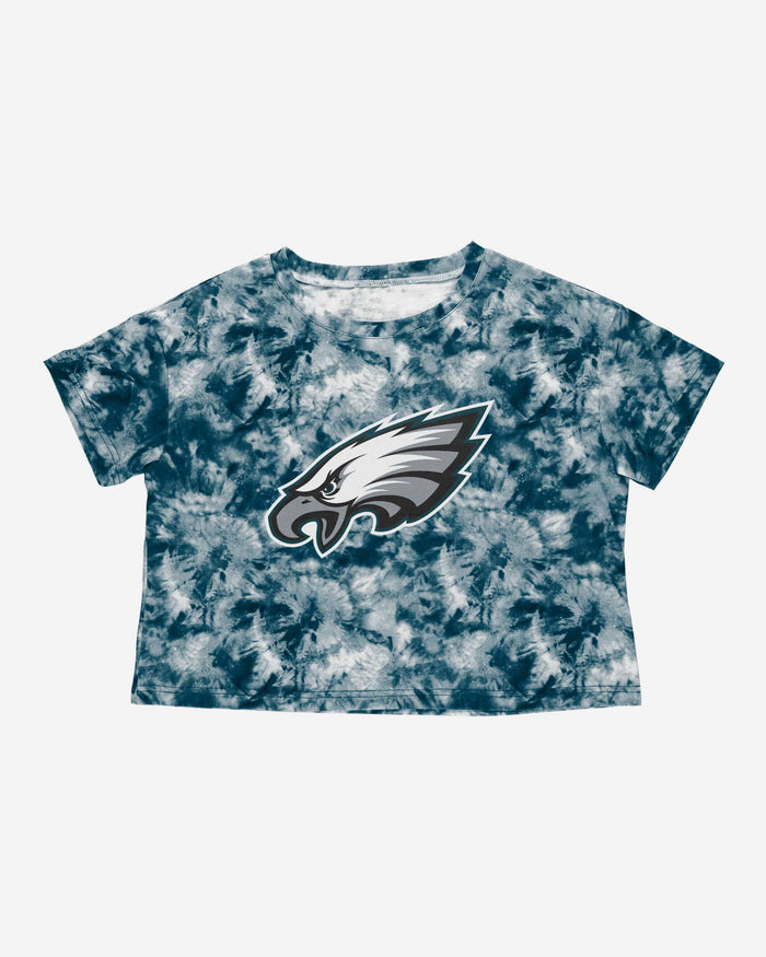 Philadelphia Eagles Womens Tie-Dye Big Logo Crop Top FOCO - FOCO.com