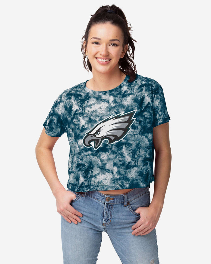 Philadelphia Eagles Womens Tie-Dye Big Logo Crop Top FOCO S - FOCO.com