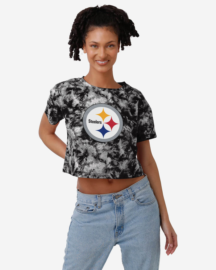 Pittsburgh Steelers Womens Tie-Dye Big Logo Crop Top FOCO S - FOCO.com