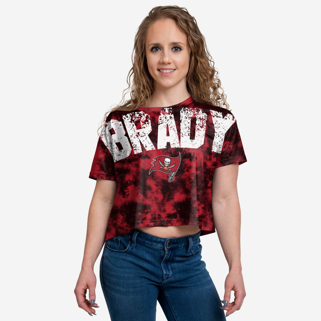 Tom Brady Tampa Bay Buccaneers Womens Tie-Dye Crop Top FOCO S - FOCO.com