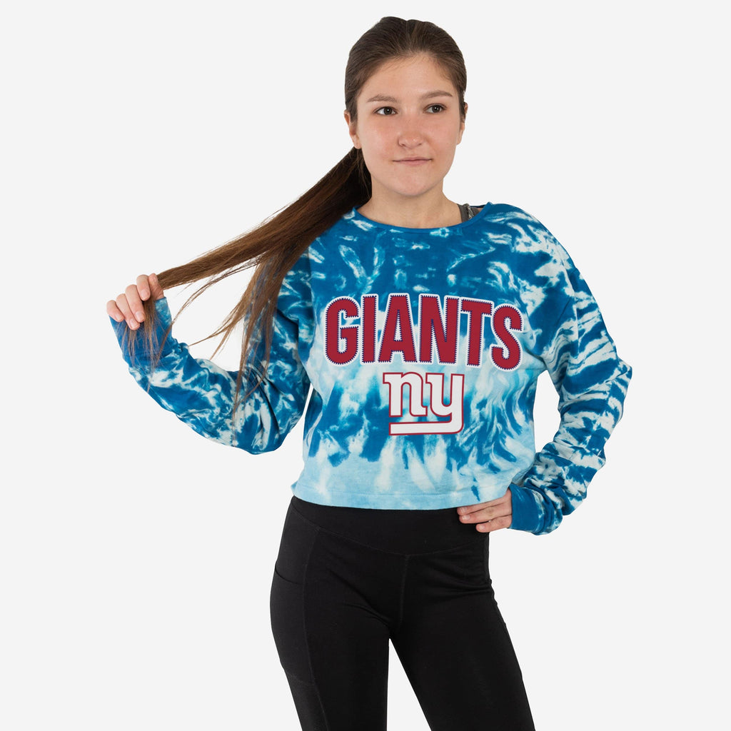 New York Giants Womens Tie-Dye Rush Cropped Sweater FOCO S - FOCO.com