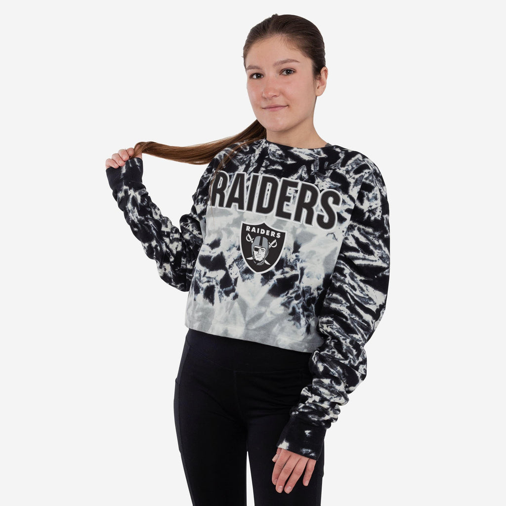 Las Vegas Raiders Womens Tie-Dye Rush Cropped Sweater FOCO S - FOCO.com