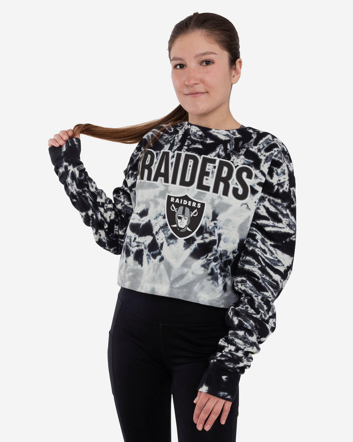 Las Vegas Raiders Womens Tie-Dye Rush Cropped Sweater FOCO S - FOCO.com