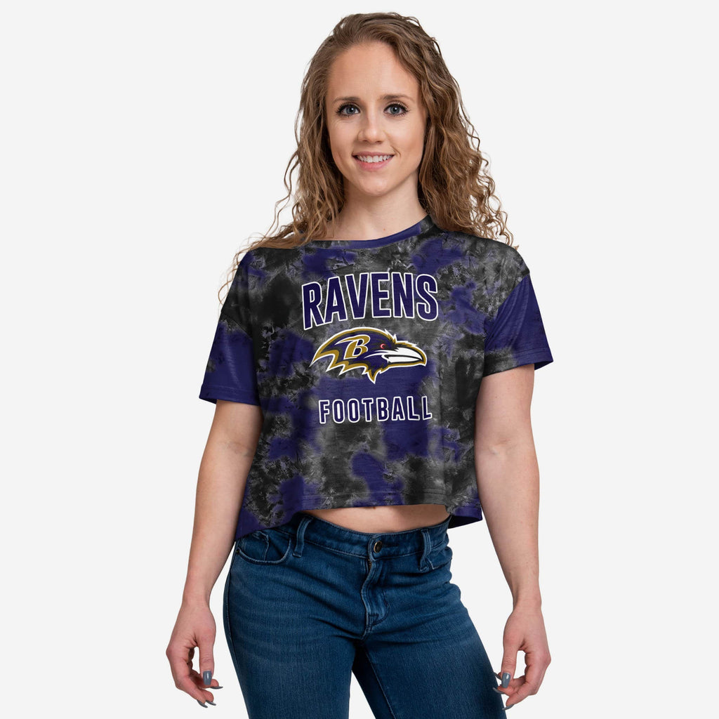 Baltimore Ravens Womens To Tie-Dye For Crop Top FOCO S - FOCO.com