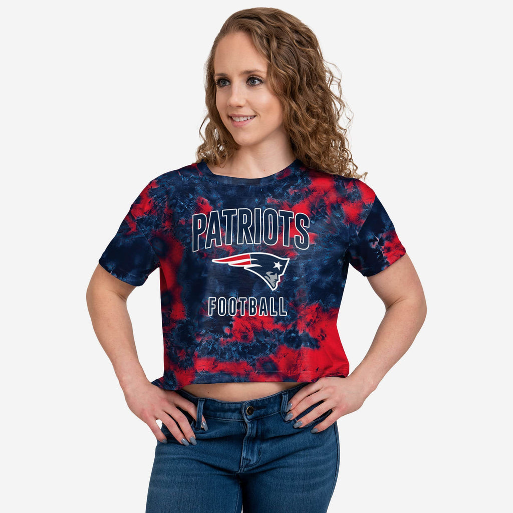 New England Patriots Womens To Tie-Dye For Crop Top FOCO S - FOCO.com