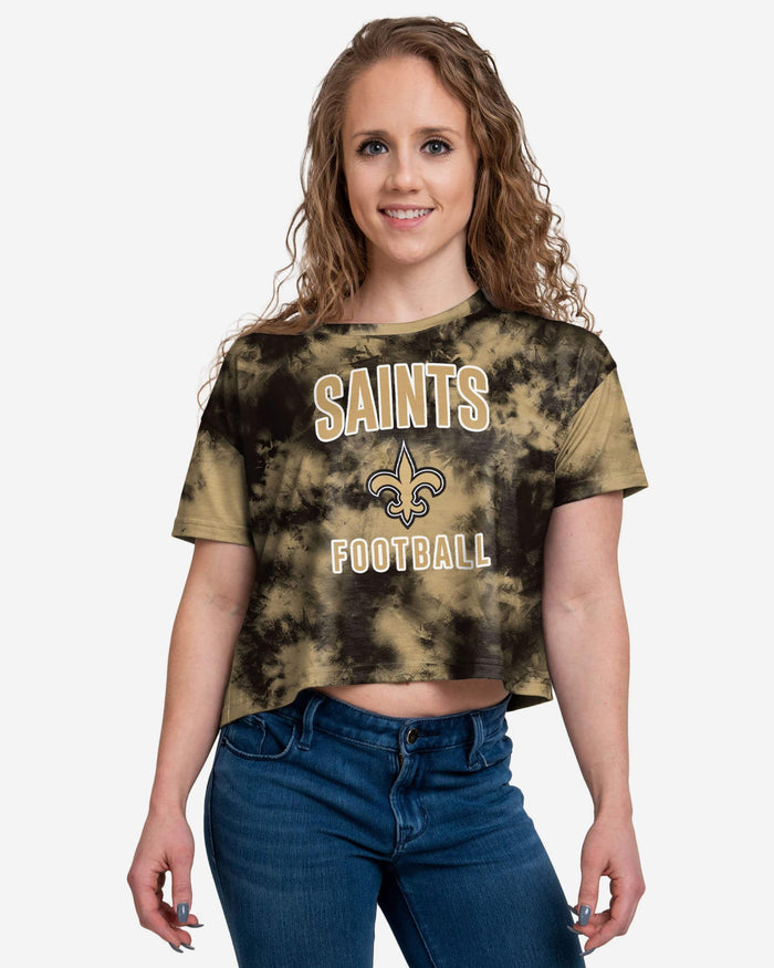 New Orleans Saints Womens To Tie-Dye For Crop Top FOCO S - FOCO.com