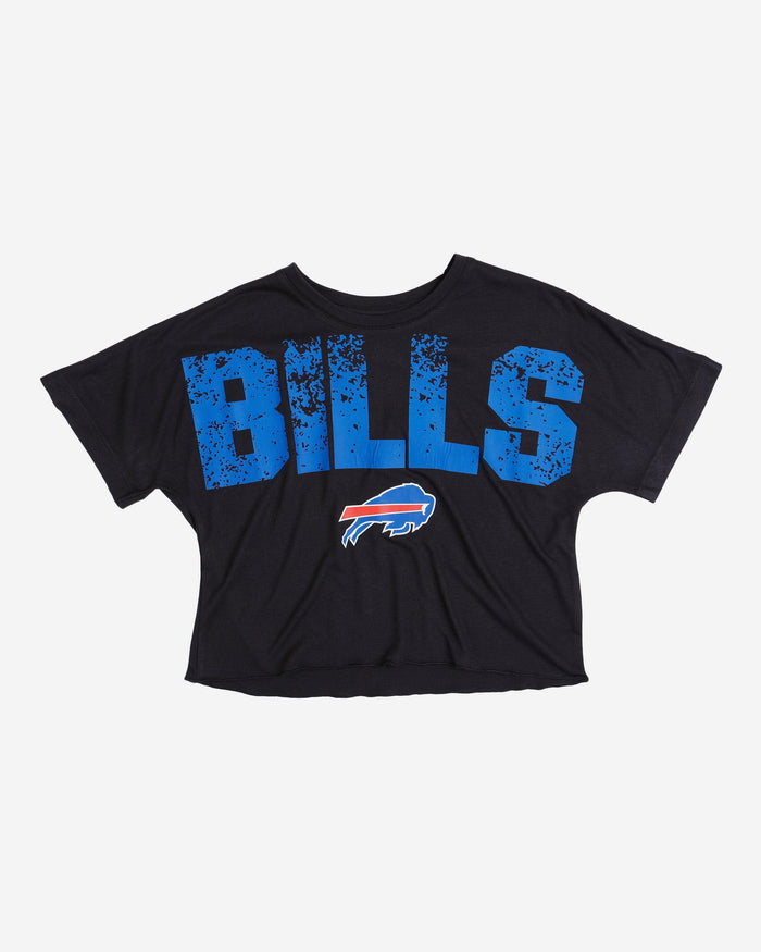 Buffalo Bills Womens Petite Distressed Wordmark Crop Top FOCO - FOCO.com