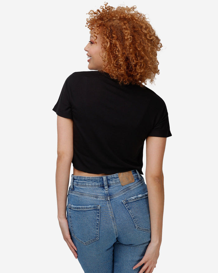 Houston Texans Womens Petite Distressed Wordmark Crop Top FOCO - FOCO.com