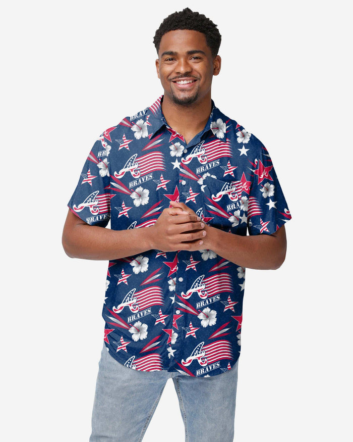 Atlanta Braves Americana Button Up Shirt FOCO S - FOCO.com