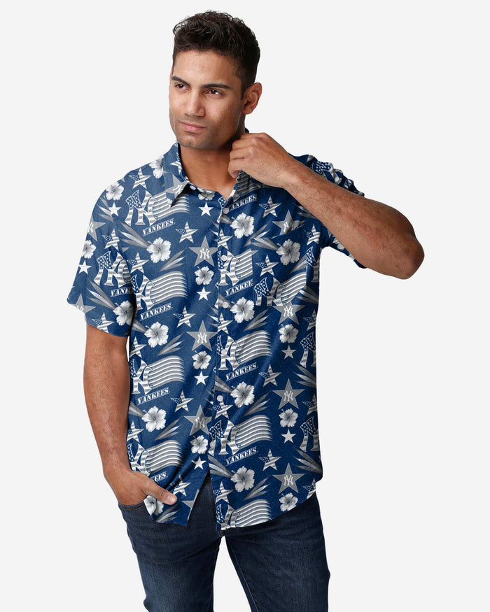 New York Yankees Americana Button Up Shirt FOCO S - FOCO.com