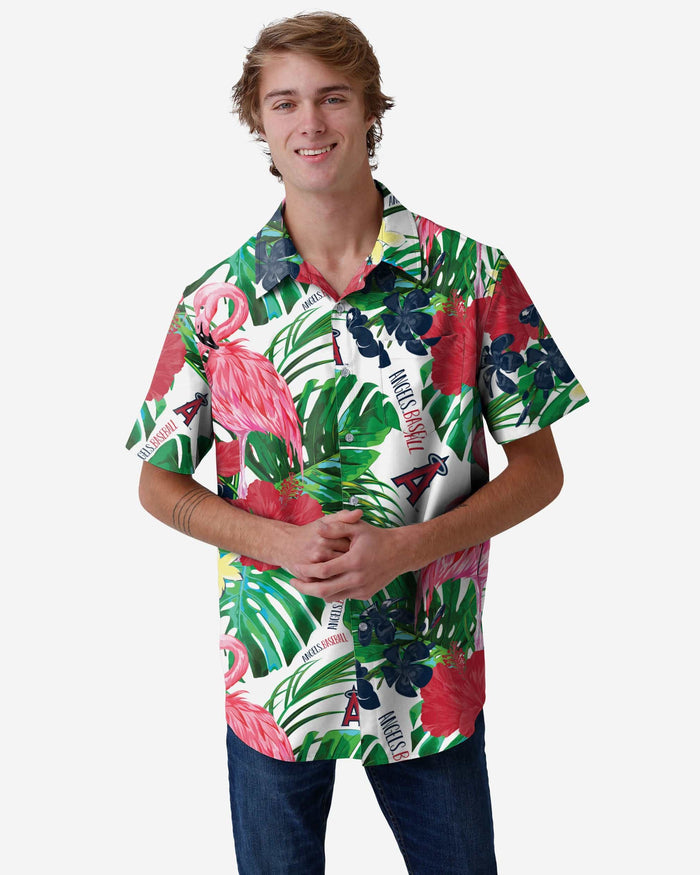 Los Angeles Angels Flamingo Button Up Shirt FOCO S - FOCO.com