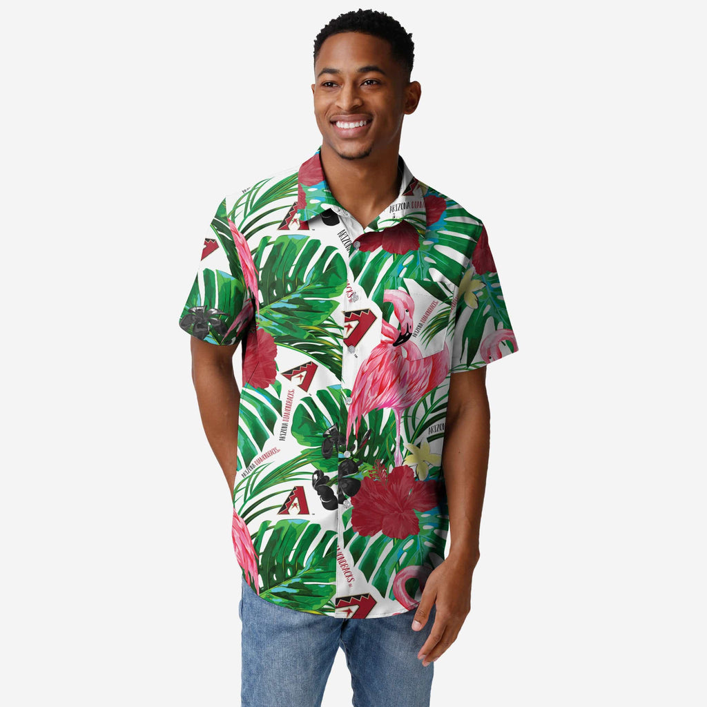 Arizona Diamondbacks Flamingo Button Up Shirt FOCO S - FOCO.com