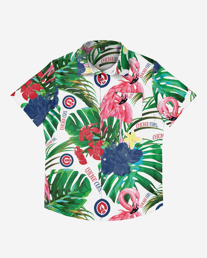 Chicago Cubs Flamingo Button Up Shirt FOCO - FOCO.com